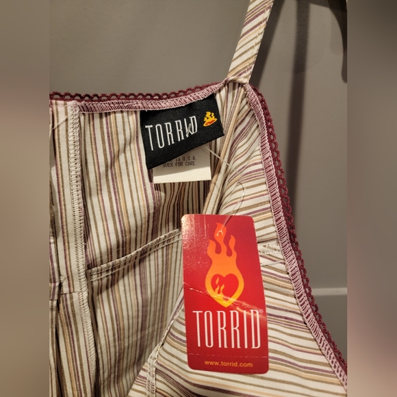 TORRID Pinstripe Open Back Tank Top Size 1 - Picture 8 of 12